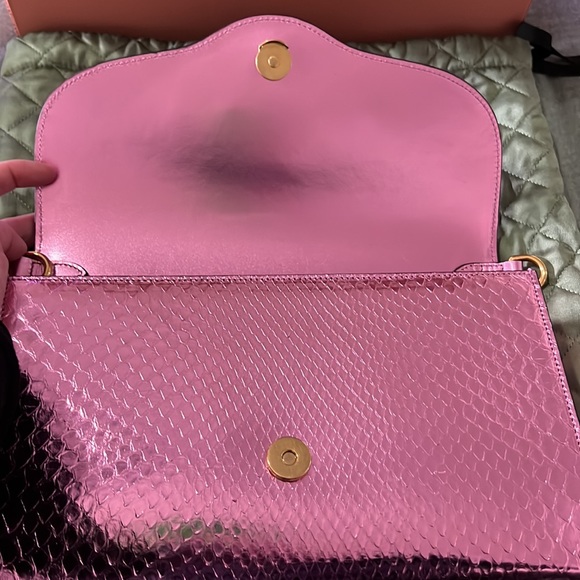 NWT Pink Shiny Gucci Horsebit ‘55 Anaconda Bag Comes with EVERYTHING - Picture 8 of 16